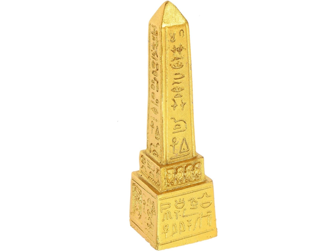 Estatueta Decorativa Obelisco Egípcio Escritório Elegante Decoração Presente Refinado Casa Peça Mesa GOKOCO