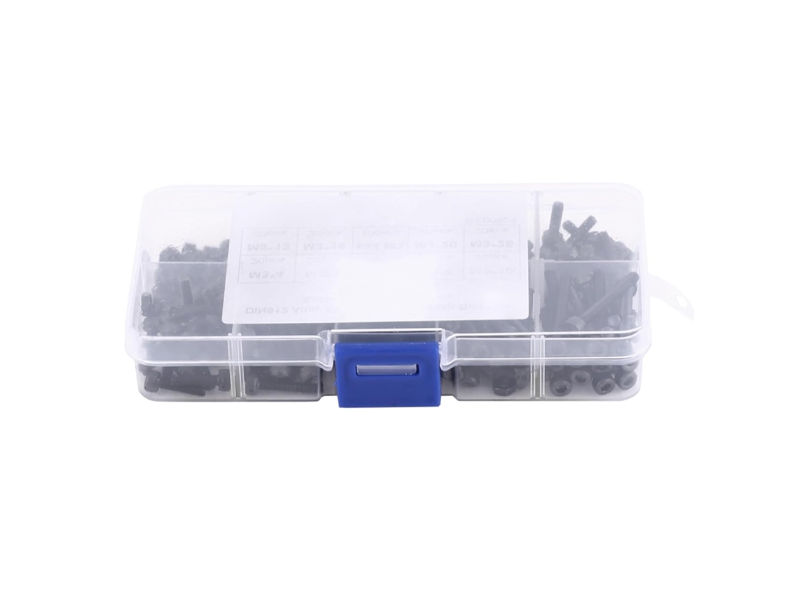 Conjunto Variado De Parafusos Cabeça Sextavada Interna M3, Fixadores
