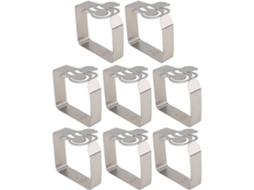 Conjunto De 8 Prendedores Toalha Mesa Zerodeko Em Aço Inoxidável Prateado, Ajustáveis, Antiderrapantes E Compactos