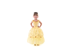 Vestido De Princesa Bela Dourado Da Little Adventures Para Crianças De 3 A 5 Anos Vestido De Fantasia Da Disney