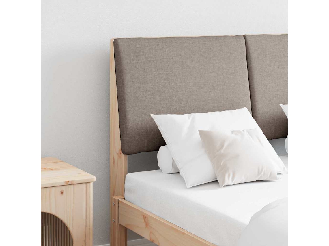 Vidaxl Cabeceira Estofada Cinzento-acastanhado 135 Cm
