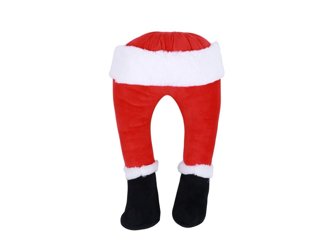 Enfeite de Perna de Elfo Verde de Natal em Pelúcia com 40cm