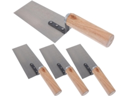 Topbathy Conjunto Alipis de 4 Espátulas Aço Inoxidável para Gesso, Construção Alta Resistência, Tamanhos Médio