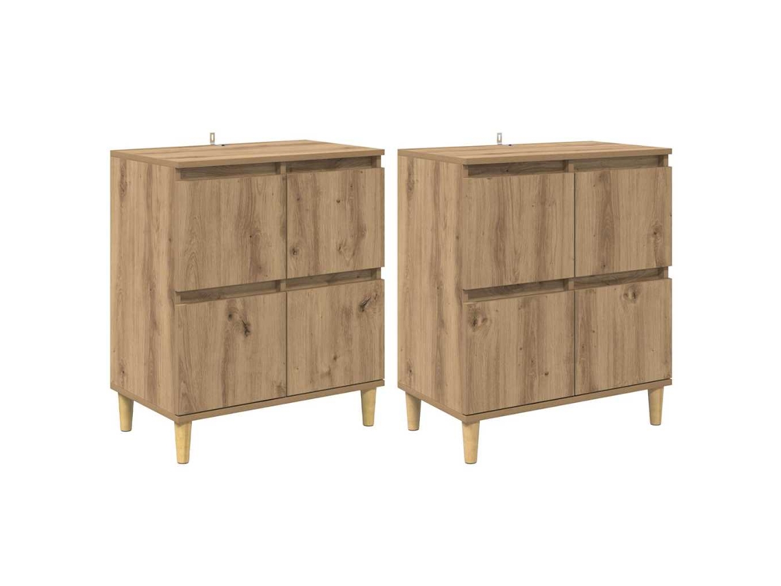 Conjunto 2 Buffet Vidaxl Castanho Derivados De Madeira (60 X 35 X 70 Cm)