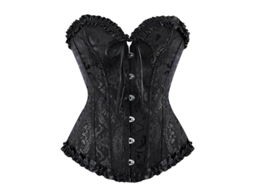 Corset de Dia a Dia Feminino com Estampa e Bordado, Feito de Poliéster e Spandex, com Ossos de Plástico Apenas Corset