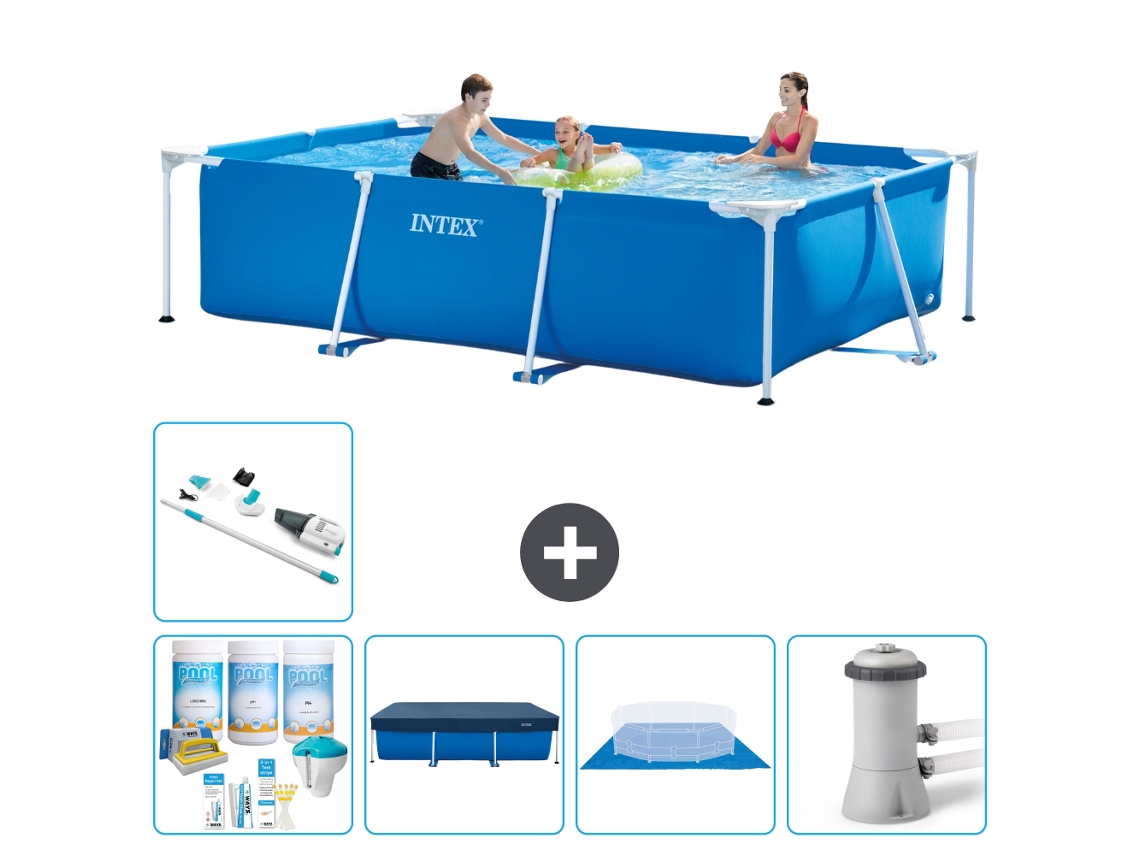 Intex Piscina Com Estrutura Retangular - 300x200x75 Cm - 6-peças S20047