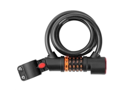 Cadeado De Bicicleta Com Cabo, Código De 5 Dígitos, Espiral Antifurto Com Luz Traseira Aquaforge (transparente)