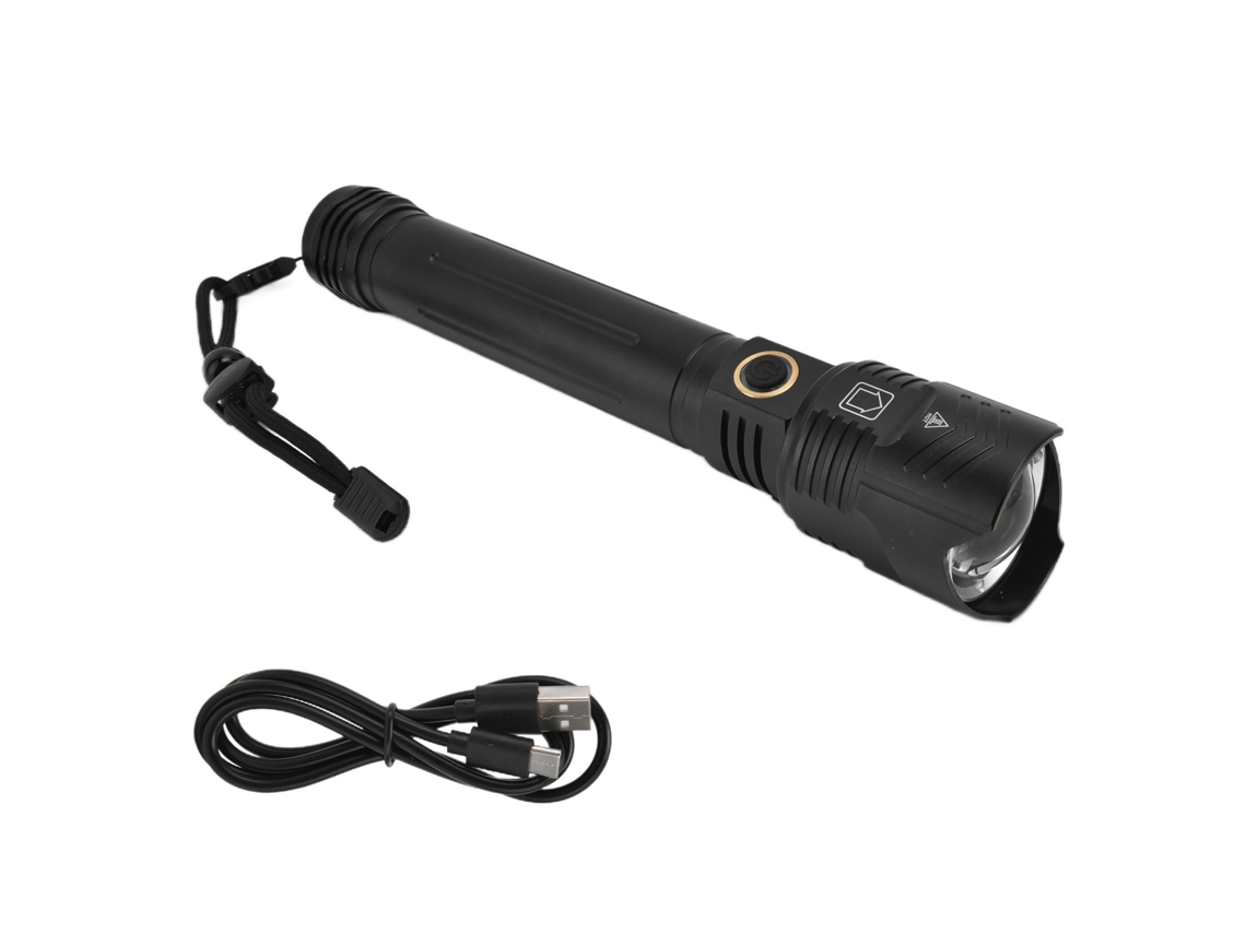 Lanterna Led P72 5000lm com Zoom, Impermeável, para Camping e Emergências, Carregamento Usb CHABERLU