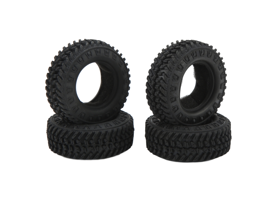 4pcs Pneus De Borracha Para Rc Crawler 1/24 Axial Scx24 Fms Fcx24 Pneus De Lama Preto