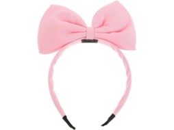 Tiara infantil com laço grande de tecido rosa, acessórios de cabelo elegantes