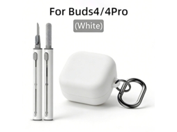 Capa para Samsung Galaxy Buds 4 / Buds 4 Pro com Kit de Limpeza e Mosquetão Branco PANOONA