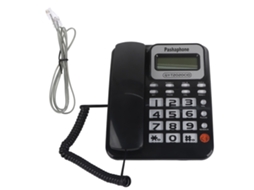 Aetheria telefone Fixo com Alarme, Calculadora e Identificador de Chamadas Gy t2020cid Preto