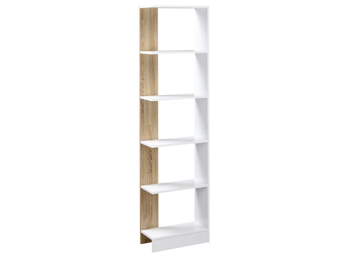 Estante com 5 Compartimentos Abertos ZACHARY para Quarto e Escritório (45x21x170cm) Branco