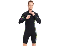 Pretomasculino 3xldivesail Roupa Mergulho Curta Masculina Neoprene 1.5mm Uv Zíper Frontal Manga Comprida Mergulho Livre Natação Surfe