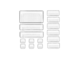 Lurelia Bandeja Para Talheres, 15 Peças, Empilhável, Em Plástico, Para Gaveta De Cozinha, 9 X 6 X 2 Polegadas, Transparente