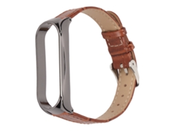 Correia de Couro S/MARCA para Xiaomi Mi Band 6/5 NFC, Bambu, Liberação Rápida