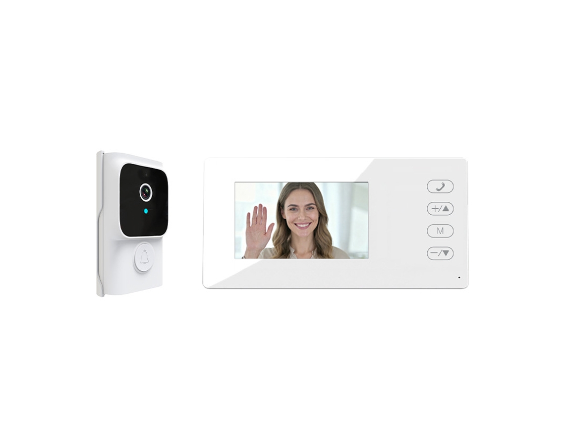 Campainha de Vídeo Y8u Alimentada por Bateria Tela 3,5 Polegadas, Sem Wi fi, Intercomunicador em GOKOCO