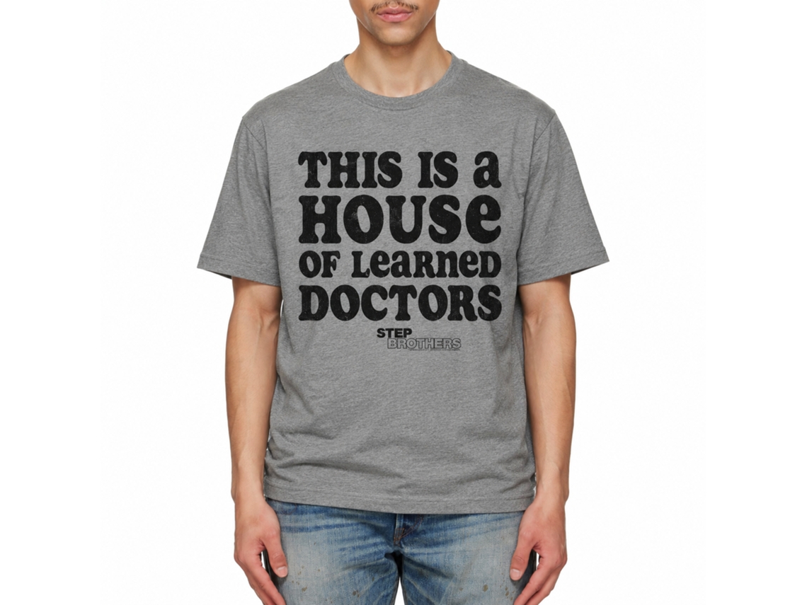 Rockinstone Step Brothers Movie Learned Doctors Solid Graphite Adult T-shirt Size:s