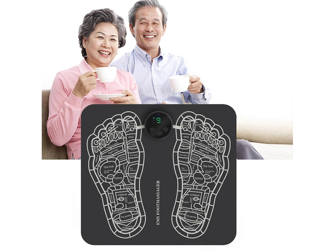 Tapete Massageador Elétrico Para Os Pés Com Estimulação Ems, Dispositivo Para Alívio Da Dor Nos Pés Com 6 Modos E 9 Níveis De Intensidade Para Re