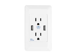 Soquete Usb Padrão Americano 15a (com Saída Usb Dupla, Em Especificações Padrão Americanas)