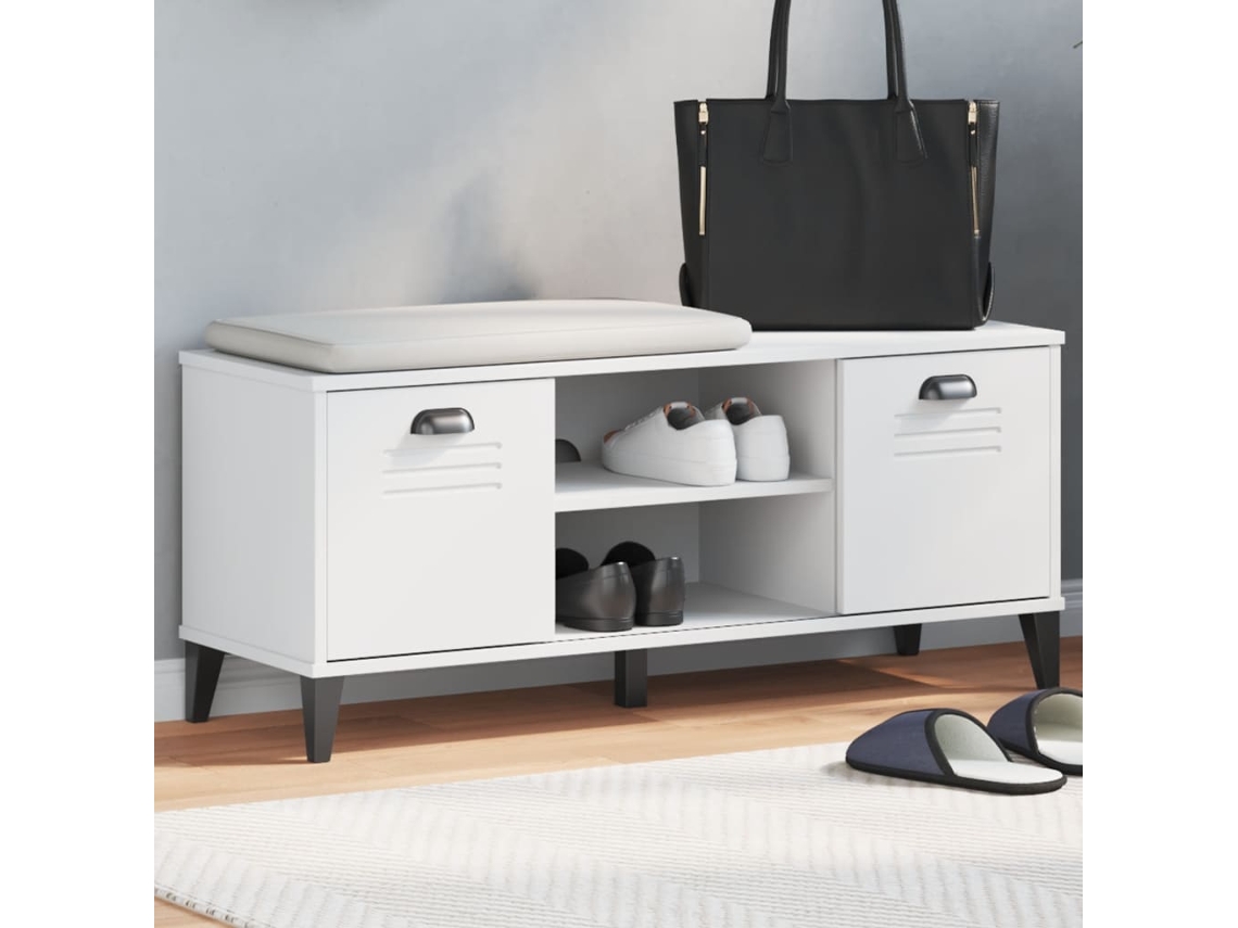 Vidaxl Sapateira Viken 106x35x45 Cm Derivados De Madeira Branco