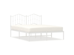 Bed Frame, Bed Frames Vidaxl Branco Aço (150 X 200 Cm)