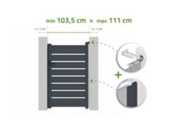 Portão Ajustável Com Largura De 1m Vogel H.160cm Em Alumínio Cinza Casanoov
