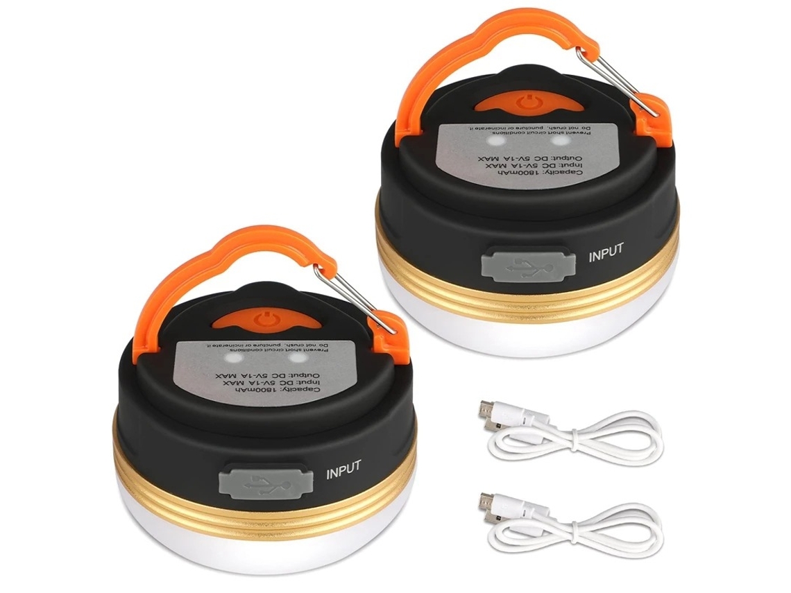 Pacote Com 2 Luzes De Bateria Recarregáveis ​​para Camping, Luzes De Barraca, Resistentes À Água, Base Magnética Aquaforge