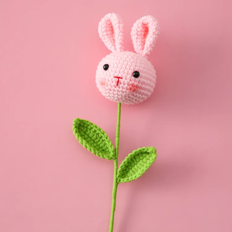 Buquê De Crochê Com Animais De Desenho Animado Fofos (8 Cm) - Flores Artificiais Feitas À Mão