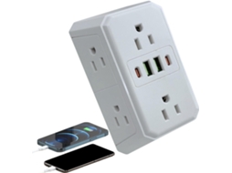 Tomada De Parede Com Portas Usb, Carregador 6 Tomadas.