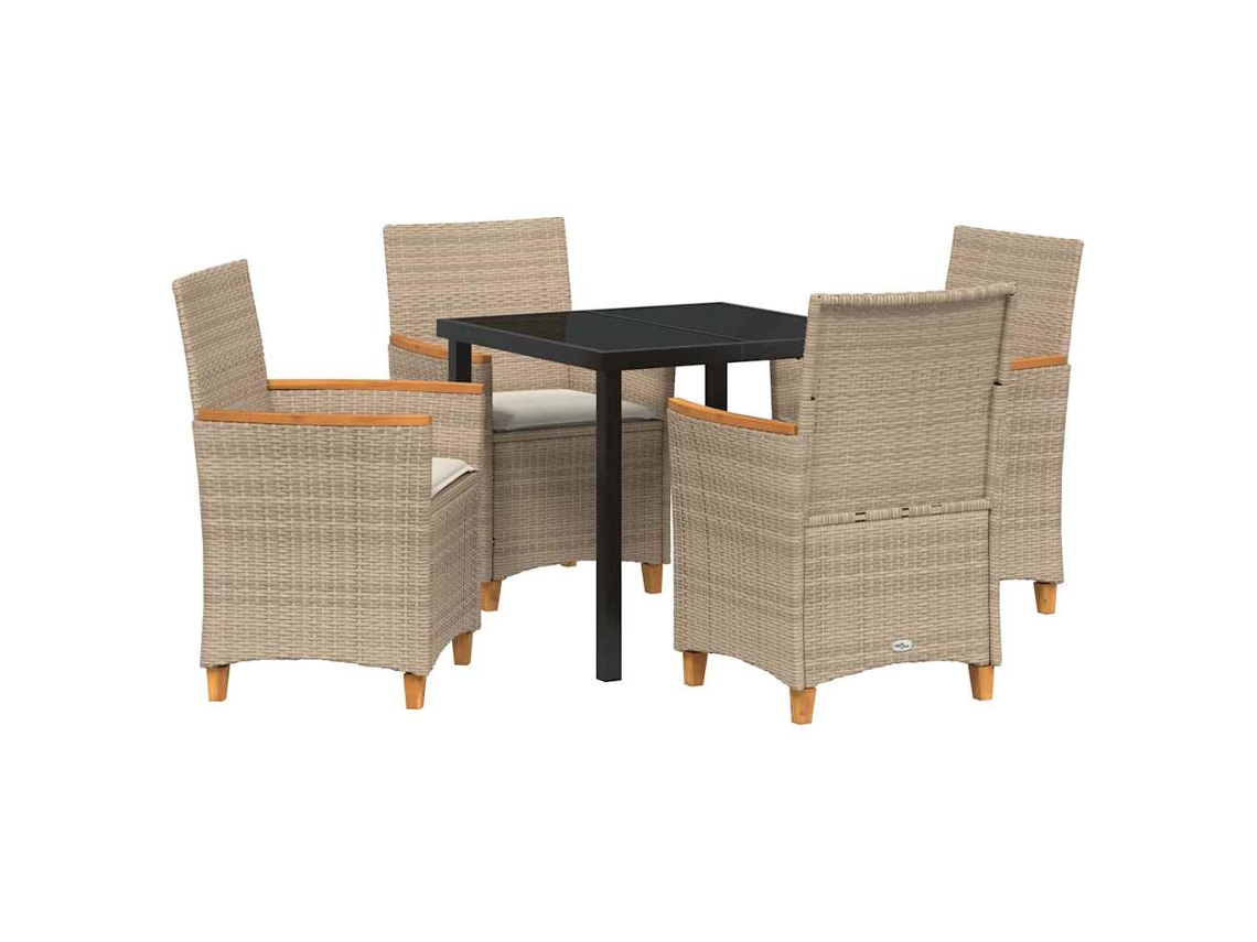 Maison Exclusive - Conjunto De Jantar Para Jardim 5 Pcs Bege Vime Pe
