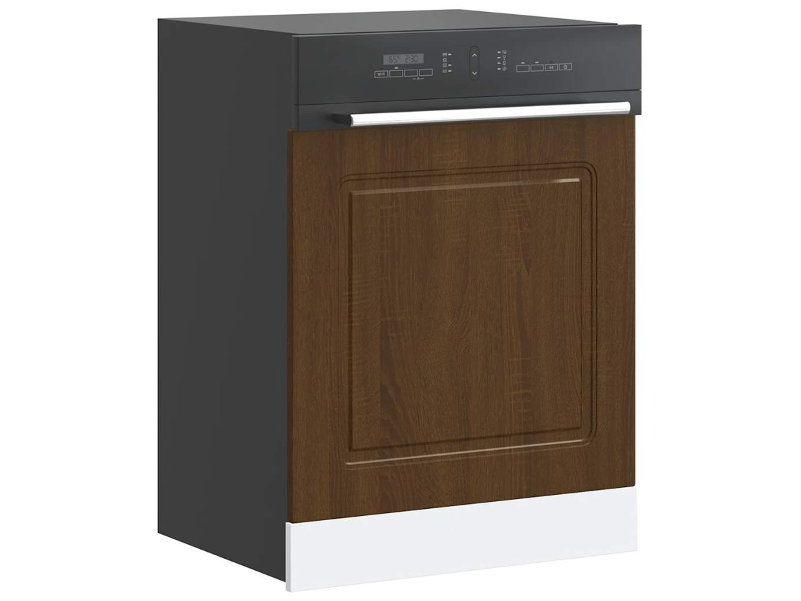 Vidaxl Painel Máquina Lavar Louça Kalmar 60x1,5x57cm Carvalho Castanho