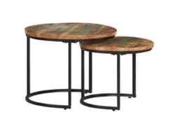 Nesting Table, Nesting Tables Vidaxl Marrom Madeira Recuperada (ø 40 X 34 Cm)