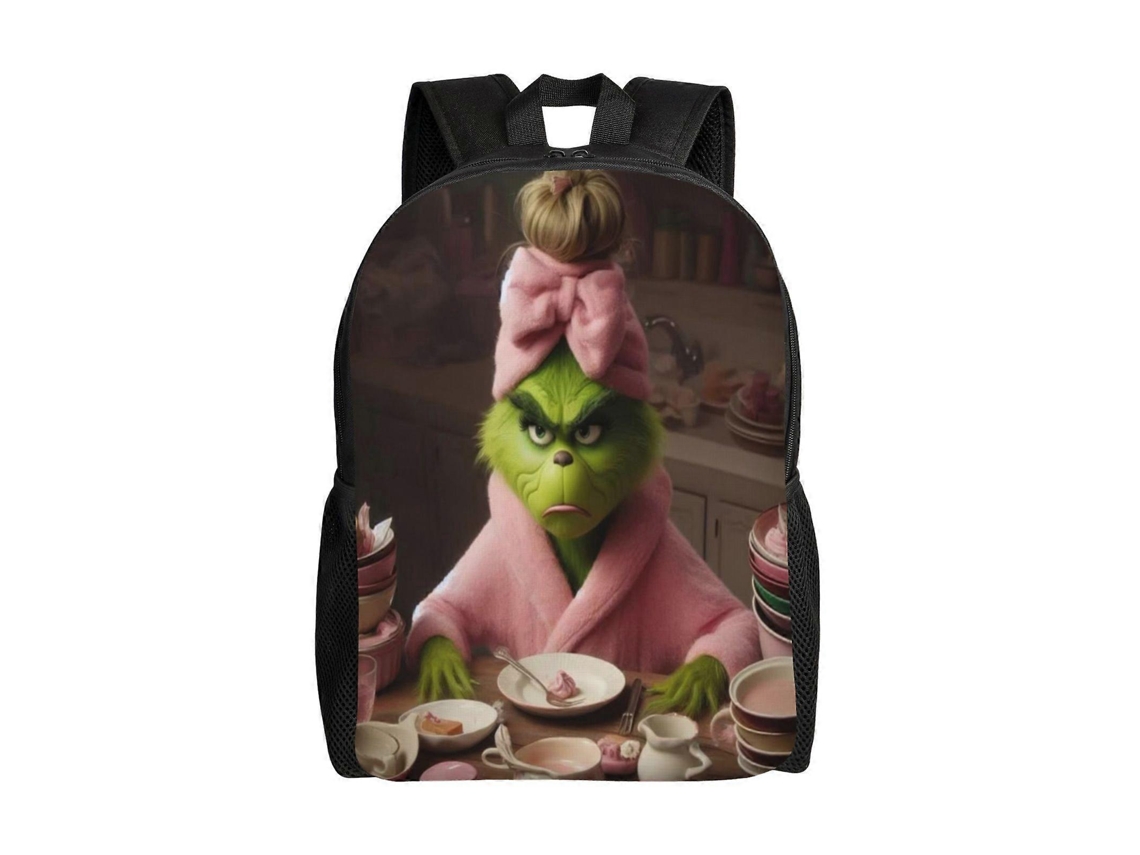 Mochila Grinch D380 Para Escola E Trabalho, Leve E Impermeável, Mochila Estilosa Para Estudantes E Adultos R380