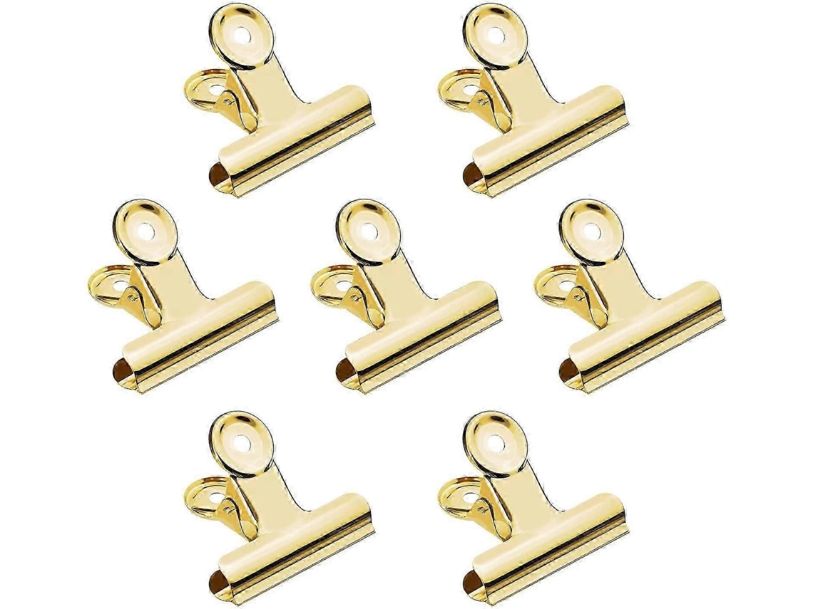 20 Clipes De Metal Dourado Polido De 2 Polegadas Para Papel E Sacos De Alimentos (51mm)