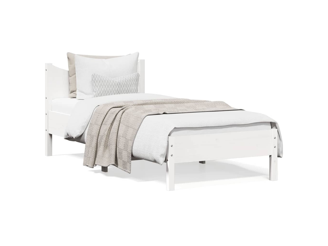 Bed Frame, Bed Frames Vidaxl Branco Madeira De Pinho (75 X 190 Cm)