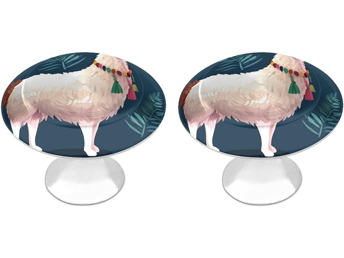 Conjunto De 2 Puxadores Aço Inoxidável Para Armários Cozinha, Personalizados Com Estampa De Lhama Alpaca, Ideais Para
