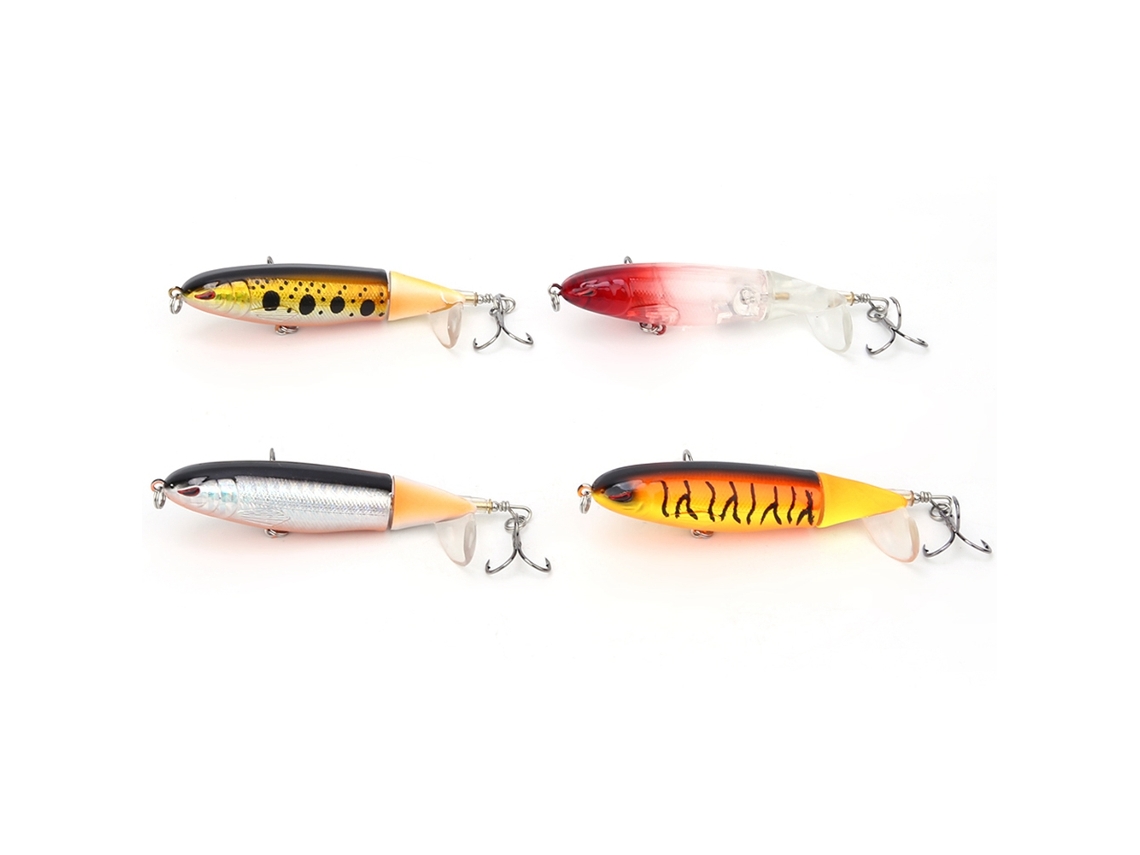 Lure (floating Pencil, Propeller Tractor) Hard Bait 13g/10cm Aojin Blood Groove Hook Fishing Lure 4-pack