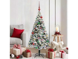 Vidaxl Árvore De Natal Artificial Branco 150 Cm Pvc, Aço E Plástico