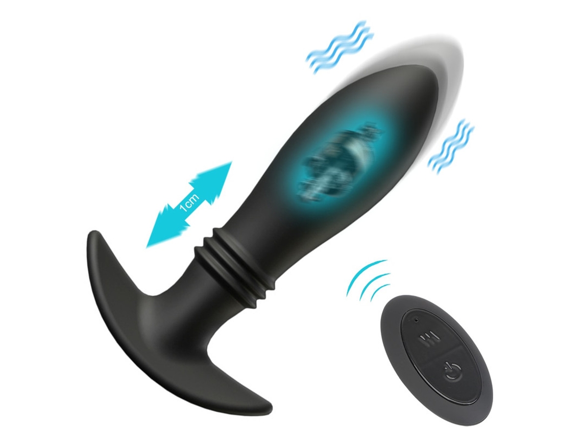 Vibrador Telescpico Anal Com 10 Modos Para Adultos (preto)