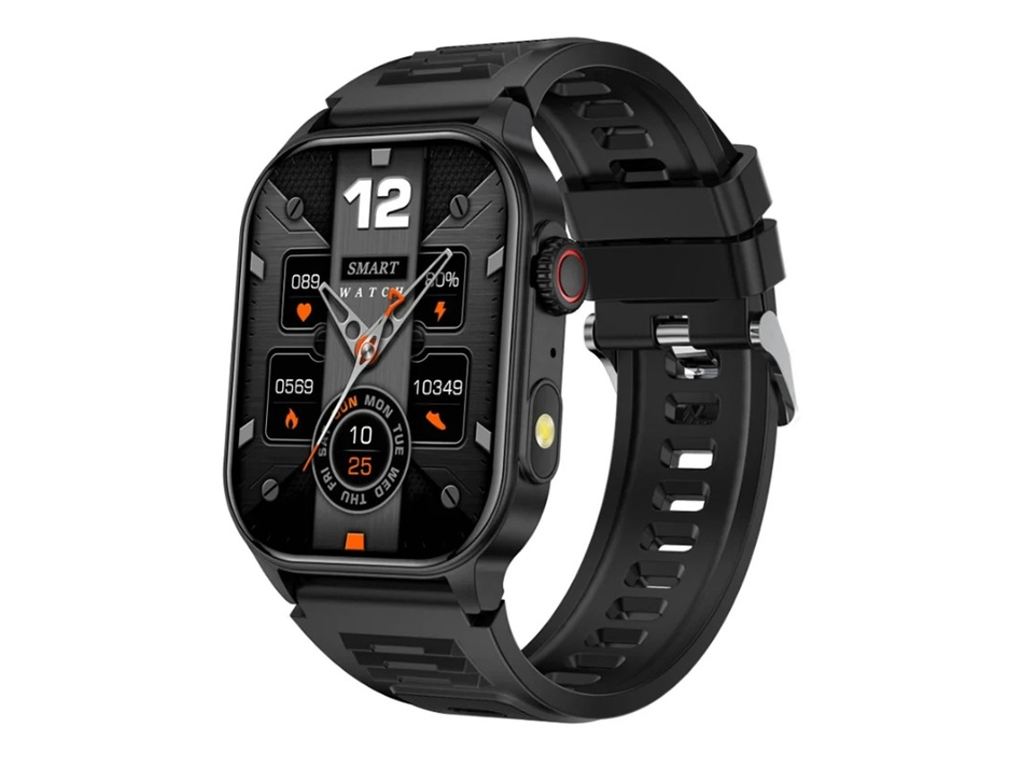 Smartwatch Com Chamadas Bluetooth Lanterna E Tracking Sports Ao Ar Livre Preto Bestvite