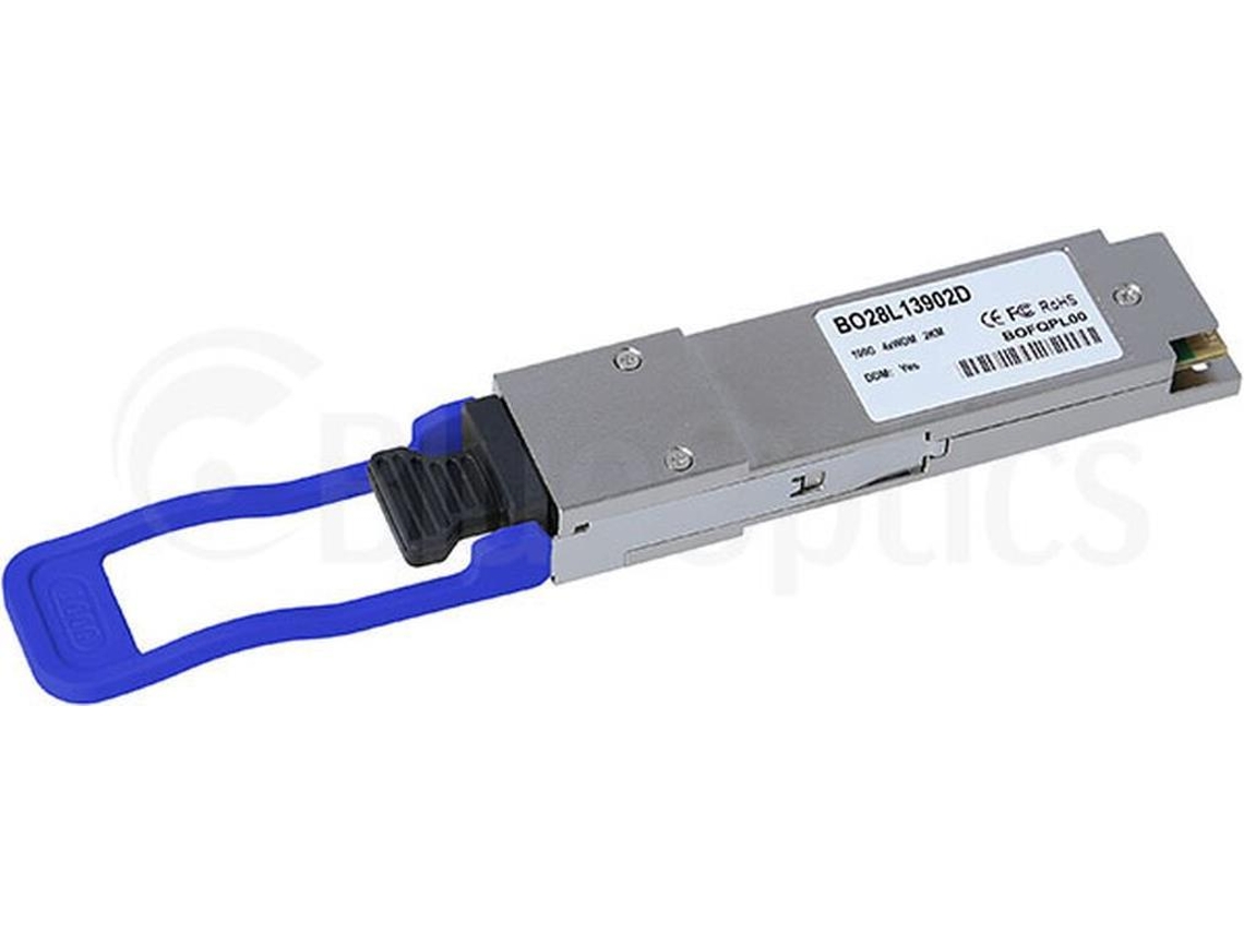 Transceptor Extreme Networks 10405 QSFP28 compatível, conector MPO/MTP, PSM4 de 100 Gbps, fibra monomodo, 4xWDM, 2 km, Blueoptics