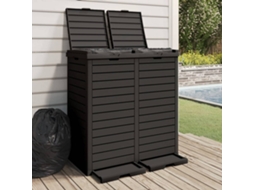 Vidaxl Caixote Do Lixo P/ Exterior 78x41x86 Cm Polipropileno Preto