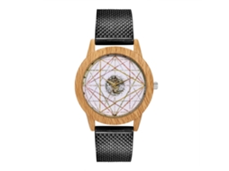 Relógio de pulso unissex casual e estiloso com pulseira de silicone (preto)