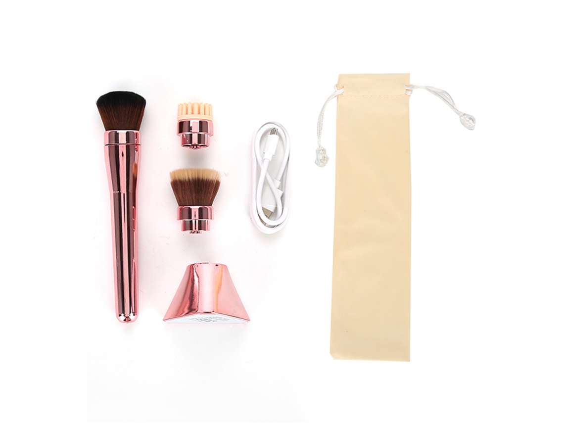 Kit De Escova Elétrica 3 Em 1 Para Maquiagem E Limpeza Facial