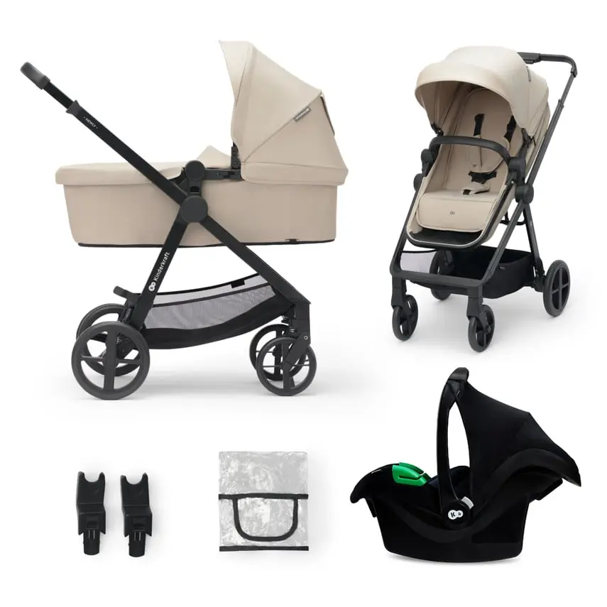 Carrinho De Bebé Multifuncional 3 Em1 Kinderkraft Newly + Mink Pro (bege)