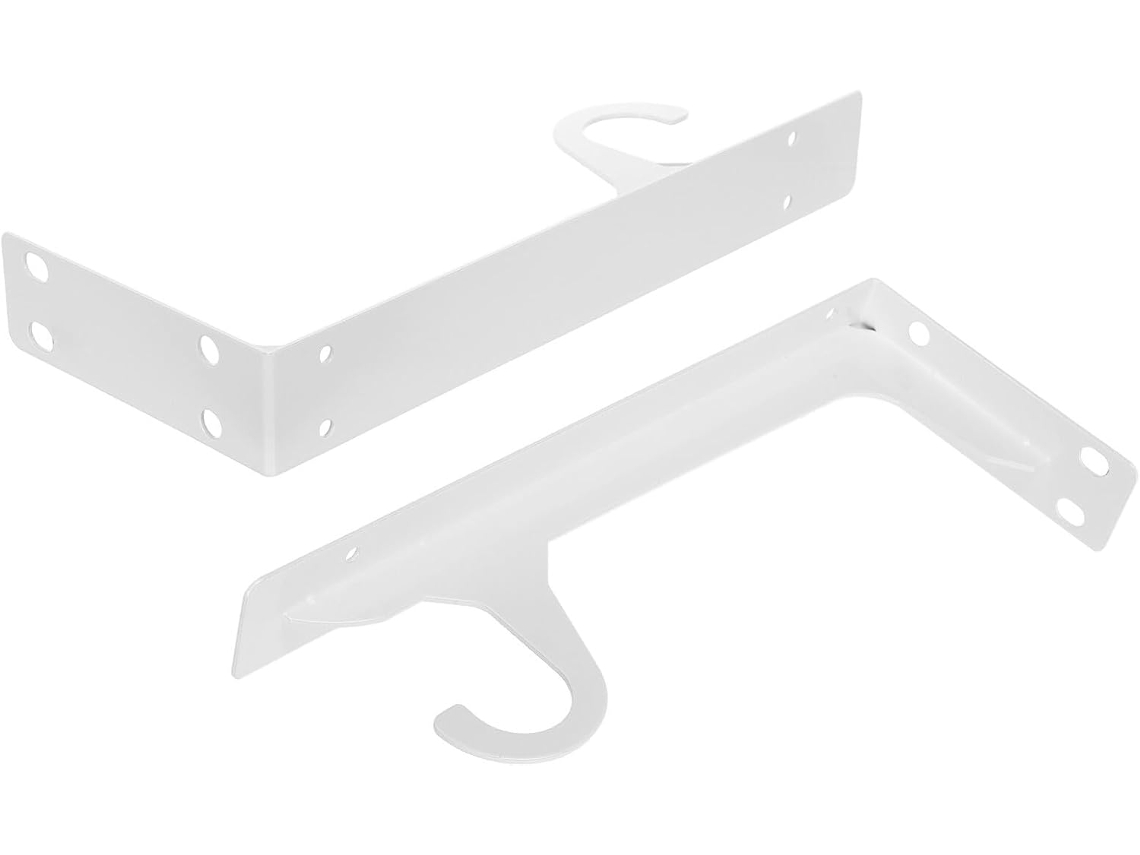 Suporte Para Varão De Armário Com Ganchos 30cm 12 Polegadas Branco