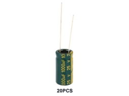 Kit de Capacitores Eletrolíticos Radiais Verdes 16v 4700uf 10 Peças S/MARCA