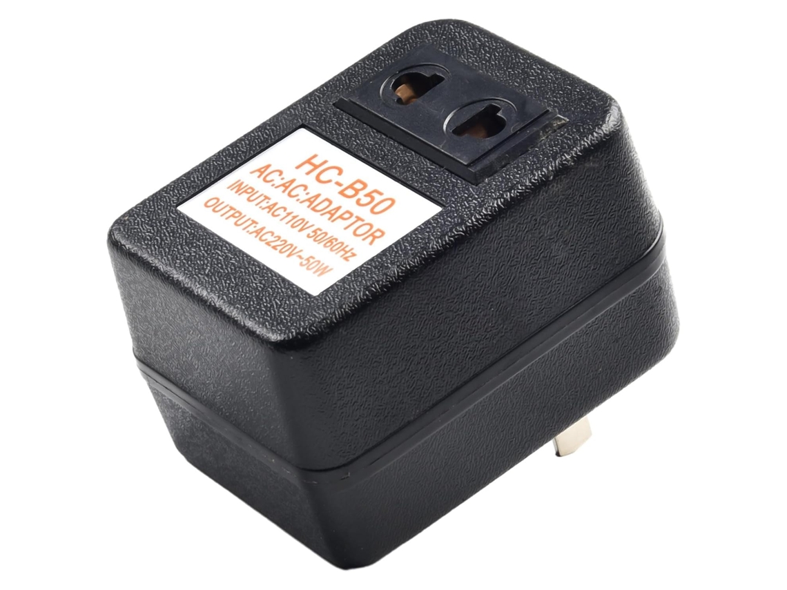 Transformador Redutor de Tensão 50w, Conversor 220v 110v AC, Adaptador de Viagem Canal Duplo Aparelhos