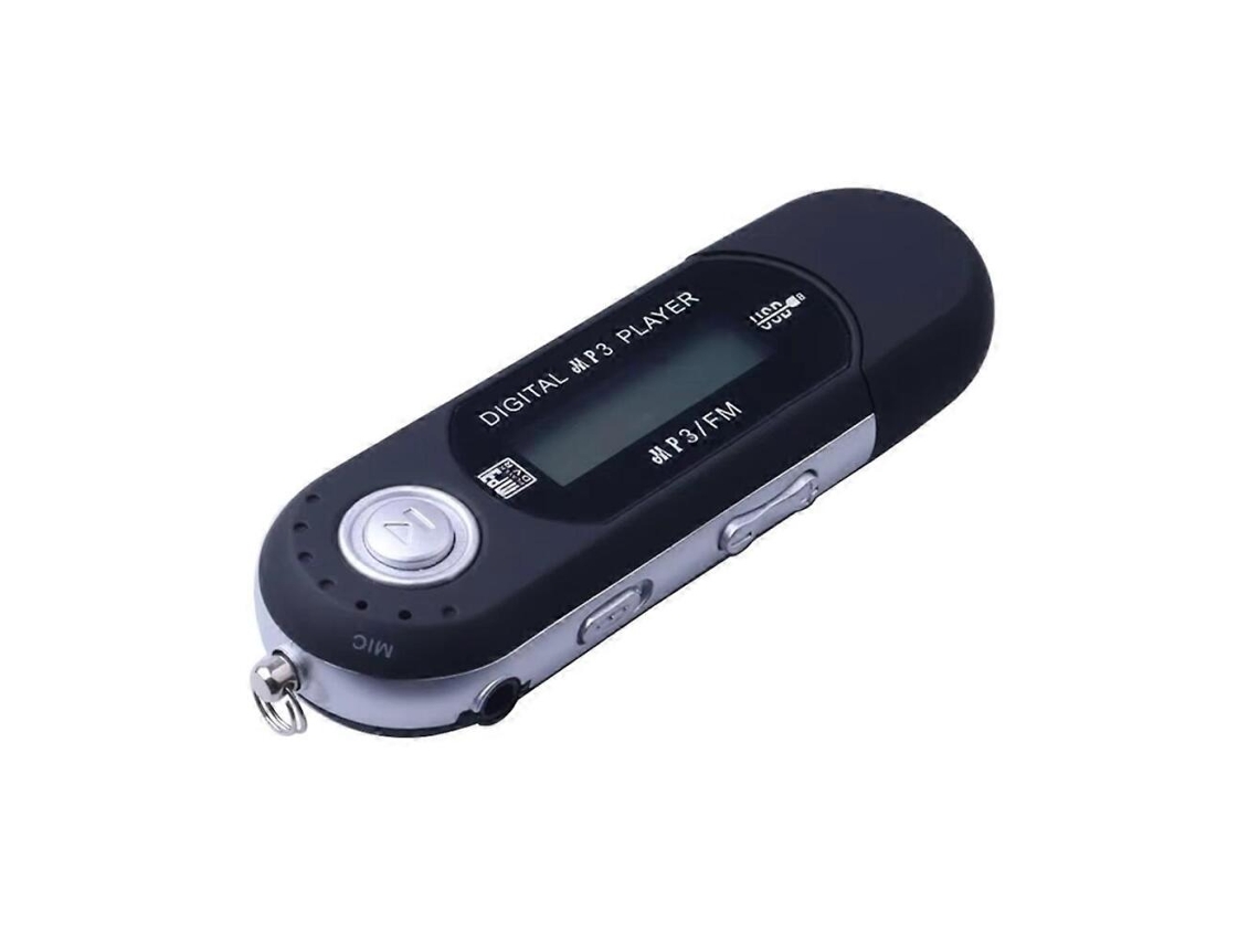 Reprodutor De Mp3 Portátil Usb Com Tela Lcd Digital Preta